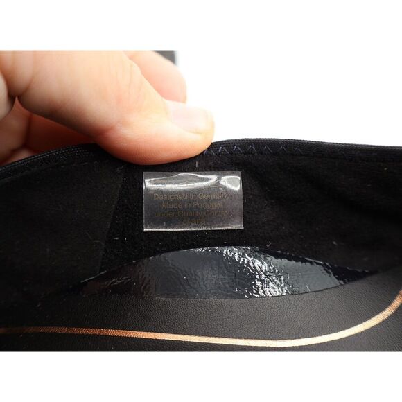 Ara Belinda Ballet Flat Black Brown Vegan Size 10 Cap Toe Bow Slip On Shoes - Picture 12 of 13